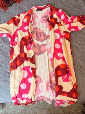 Parfois Bold Pink & Red Abstract Print Button-Up Shirt